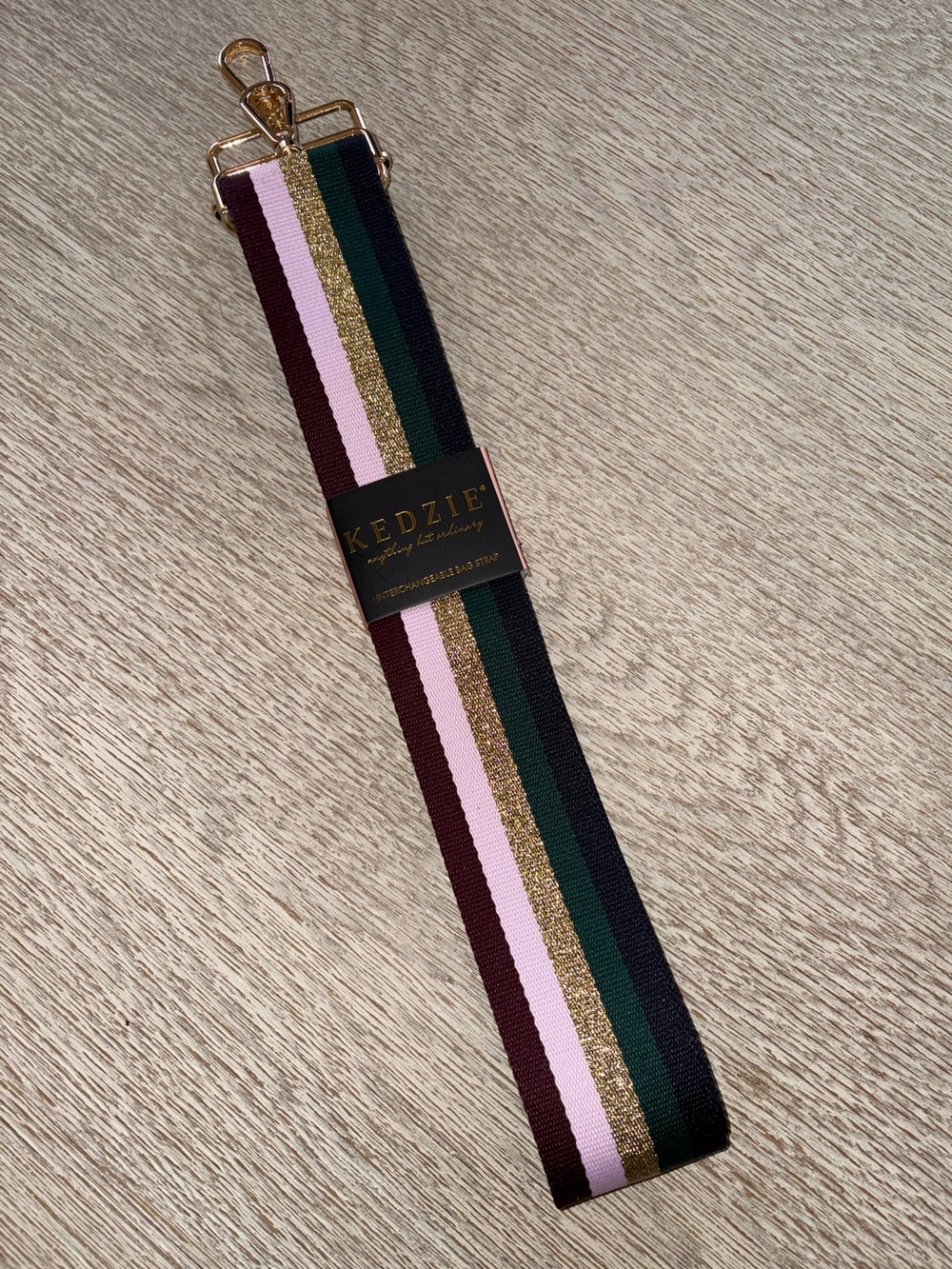 Kedzie Striped Detachable Bag Strap in Pink, Green, Burgundy, Gold, Navy
